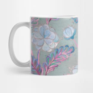 Soft Smudgy Blue and Purple Floral Pattern Mug